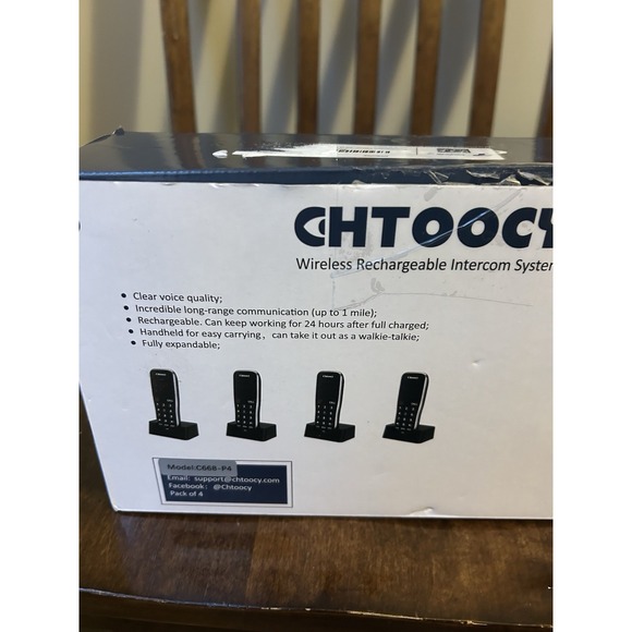 Chtoochy Handheld Wireless Rechargeable Intercom‎ System 4 New C668-P4 - Picture 3 of 9